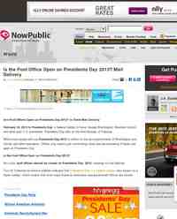 Is the Post Office Open on Presidents Day: NowPublic